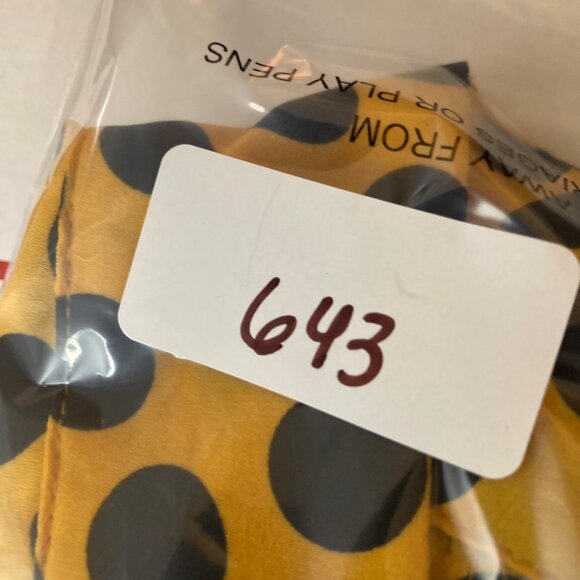 Womens Worthington V Neck Tie Polka Dot Blouse Gold Black XL Polyester‎ - Picture 11 of 11